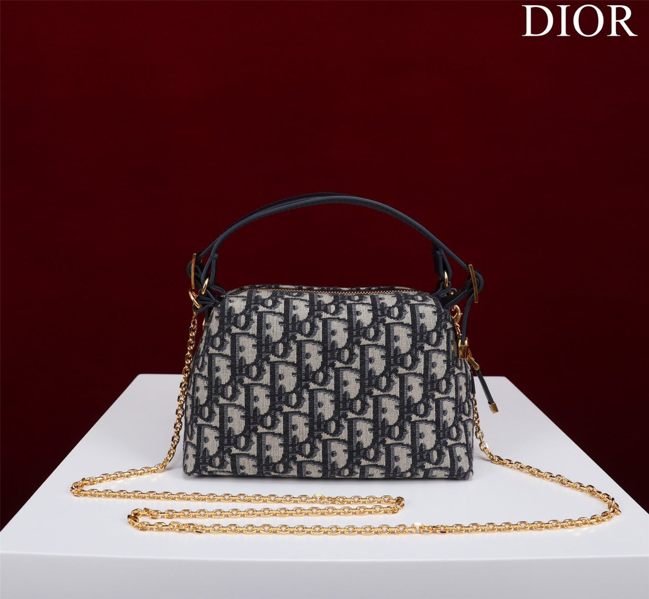 Di*r plaid women’s handbag, glossy leather, replica 11 high quality 20cm - image 3