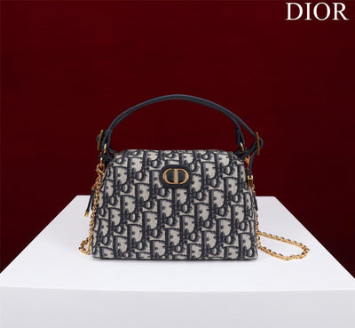 Di*r plaid women’s handbag, glossy leather, replica 11 high quality 20cm - image 6