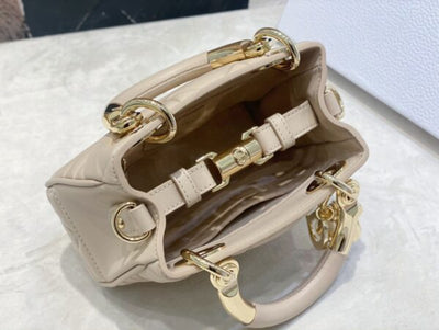 Di*r lady women’s handbag beige super smooth leather 20x13x8cm - image 7