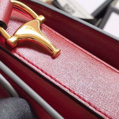 Guc*i 1955 horsebit women’s handbag super smooth red leather 25cm - image 3