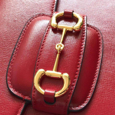 Guc*i 1955 horsebit women’s handbag super smooth red leather 25cm - image 4
