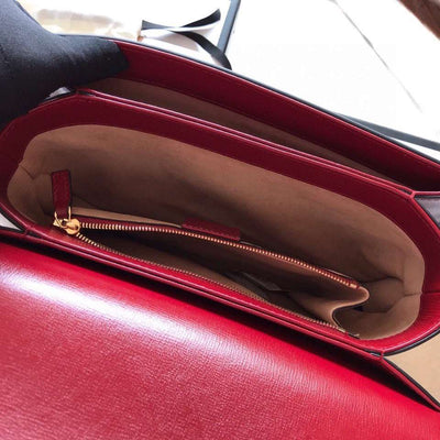 Guc*i 1955 horsebit women’s handbag super smooth red leather 25cm - image 6