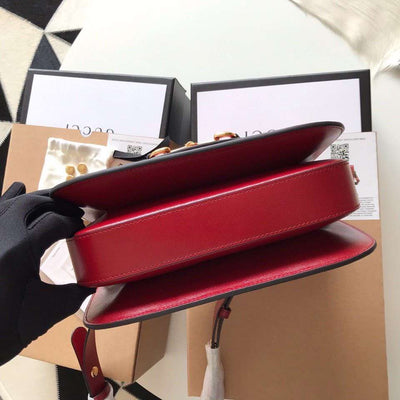 Guc*i 1955 horsebit women’s handbag super smooth red leather 25cm - image 8