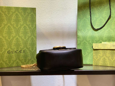 Guc*i marmont rep 11 women’s handbag high quality black 20cm - image 4