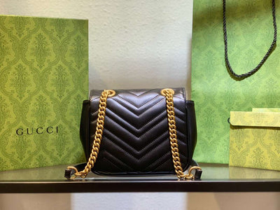 Guc*i marmont rep 11 women’s handbag high quality black 20cm - image 5