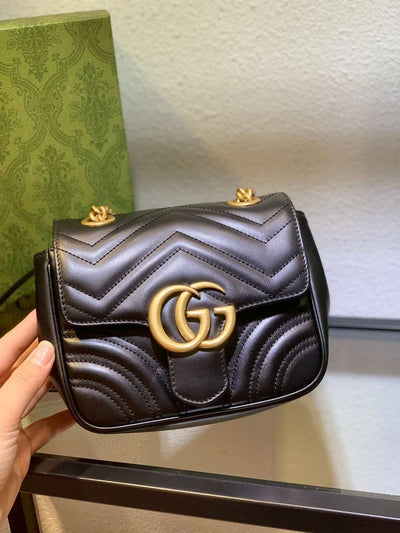 Guc*i marmont rep 11 women’s handbag high quality black 20cm - image 6