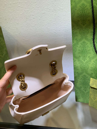 Guc*i marmont replica 1:1 women’s handbag high quality white 20cm - image 2