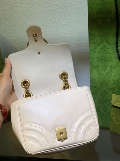 Guc*i marmont replica 1:1 women’s handbag high quality white 20cm - image 3