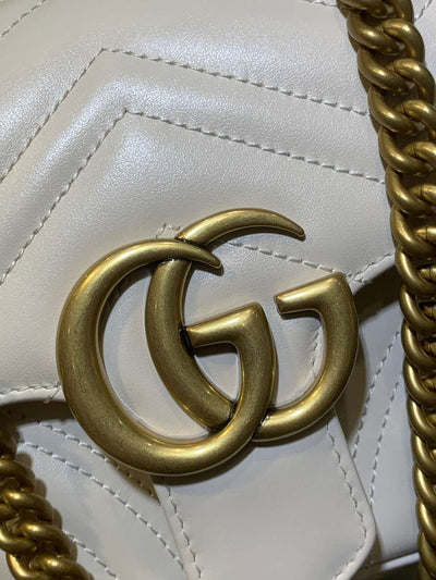 Guc*i marmont replica 1:1 women’s handbag high quality white 20cm - image 5