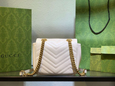Guc*i marmont replica 1:1 women’s handbag high quality white 20cm - image 6