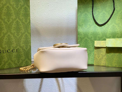 Guc*i marmont replica 1:1 women’s handbag high quality white 20cm - image 7