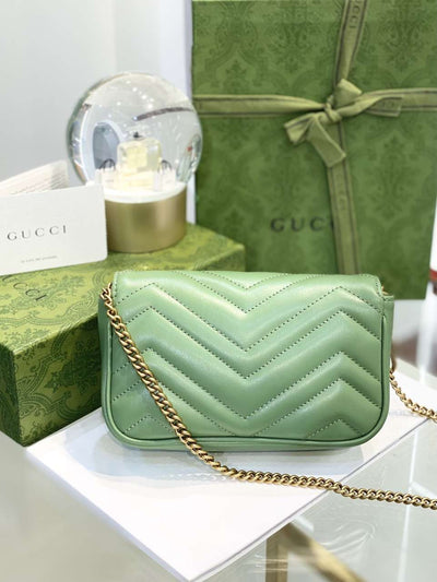 Guc*i marmont women’s super handbag avocado color 22cm - image 4