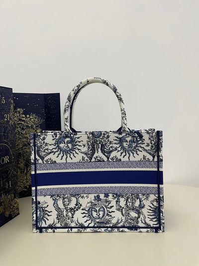 Di*r book tote women’s handbag embroidered fabric size 36cm - image 7