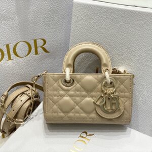 Di*r branded women’s handbag d-joy mini bag super beige 16.5x6x10cm - image 2