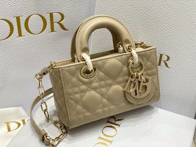 Di*r branded women’s handbag d-joy mini bag super beige 16.5x6x10cm - image 3