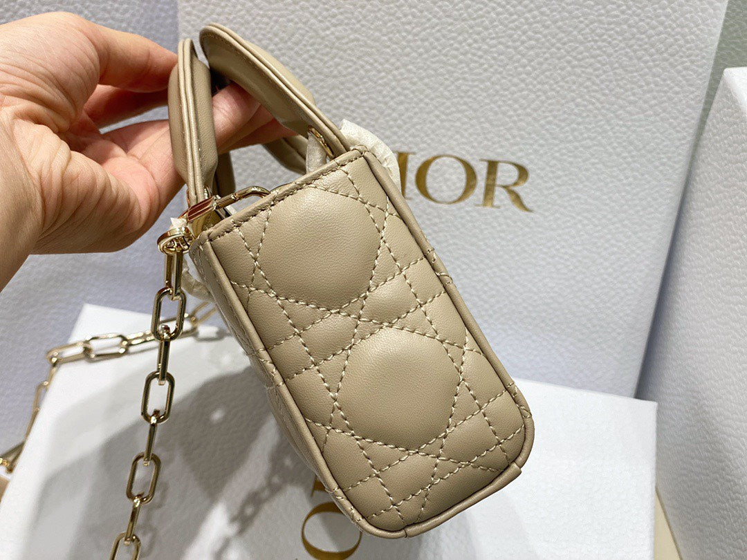 Di*r branded women’s handbag d-joy mini bag super beige 16.5x6x10cm - image 4