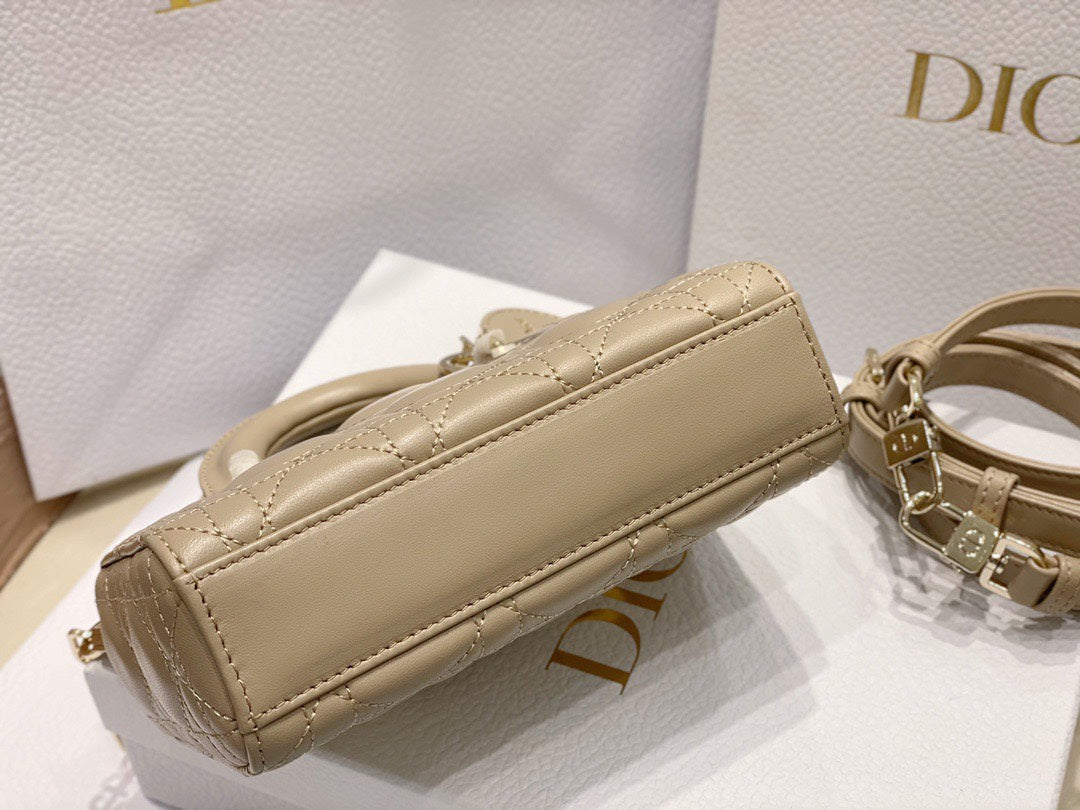 Di*r branded women’s handbag d-joy mini bag super beige 16.5x6x10cm - image 5