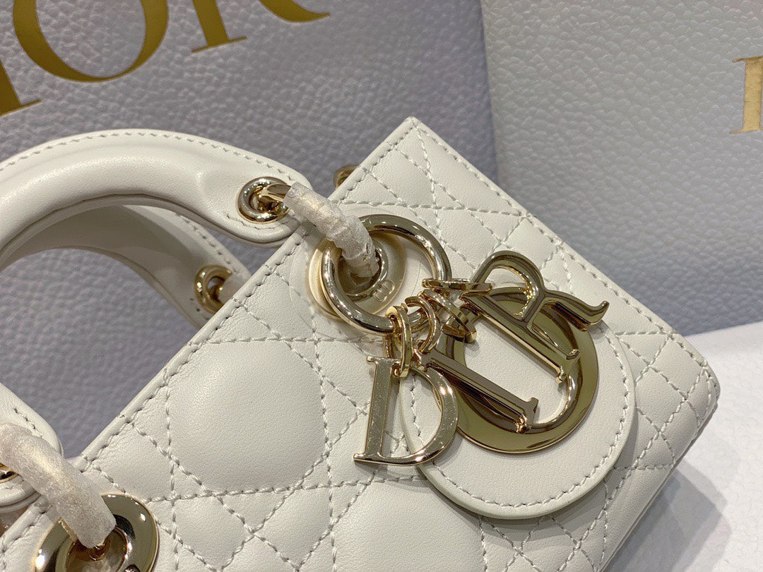 Di*r d-joy mini bag white super quality women’s handbag 16.5x6x10cm - image 2