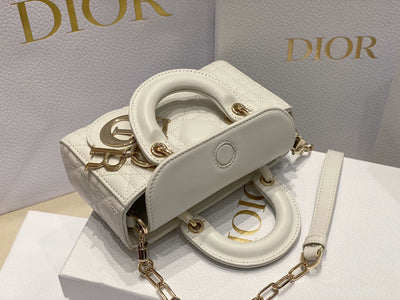Di*r d-joy mini bag white super quality women’s handbag 16.5x6x10cm - image 3