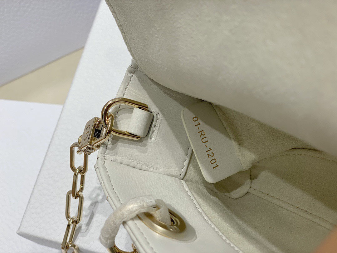Di*r d-joy mini bag white super quality women’s handbag 16.5x6x10cm - image 4