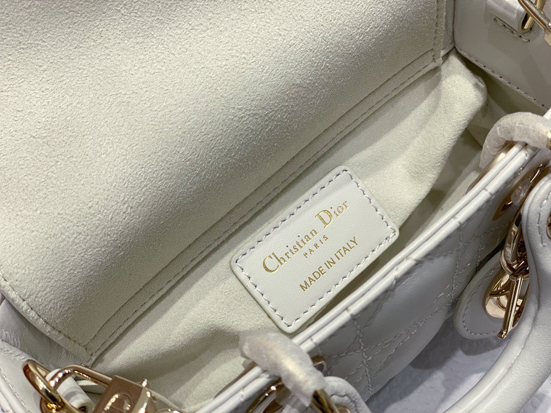 Di*r d-joy mini bag white super quality women’s handbag 16.5x6x10cm - image 5