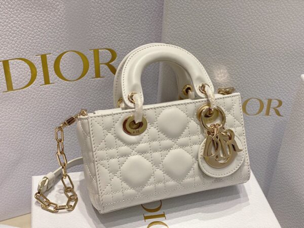 Di*r d-joy mini bag white super quality women’s handbag 16.5x6x10cm - image 6