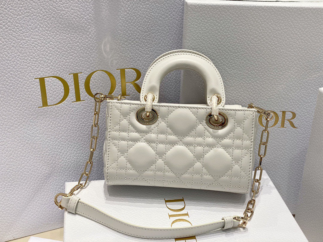Di*r d-joy mini bag white super quality women’s handbag 16.5x6x10cm - image 7