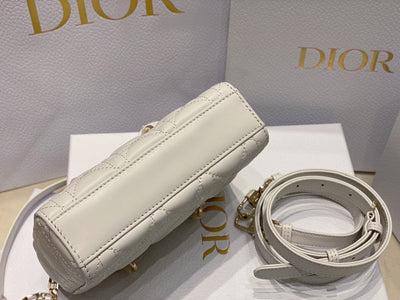 Di*r d-joy mini bag white super quality women’s handbag 16.5x6x10cm - image 8