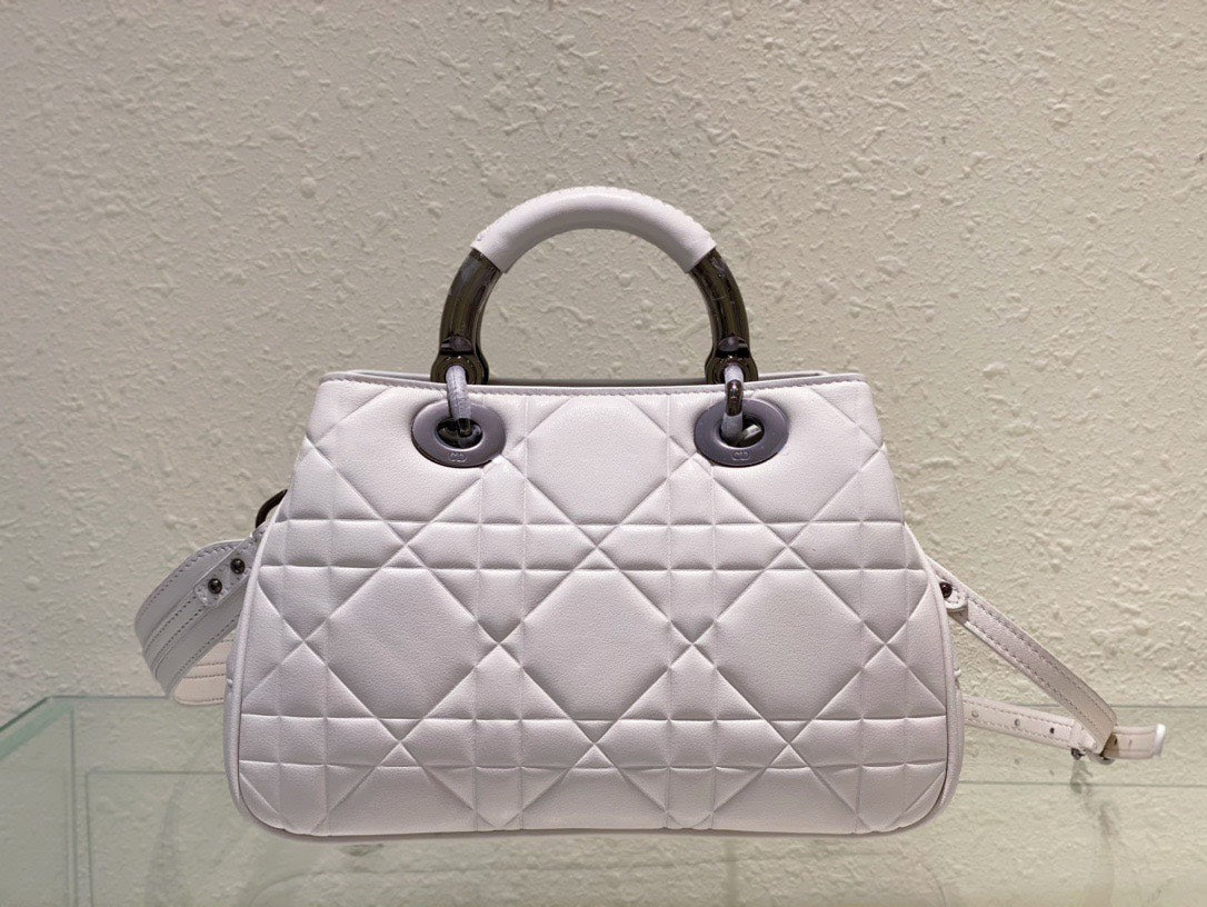 Di*r lady luxury branded women’s handbag light purple 24x18cm - image 5