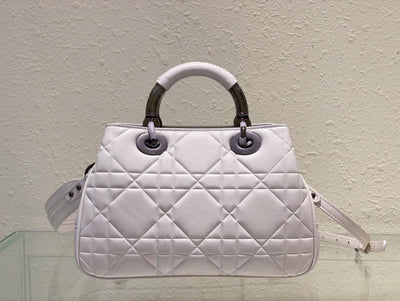 Di*r lady luxury branded women’s handbag light purple 24x18cm - image 5