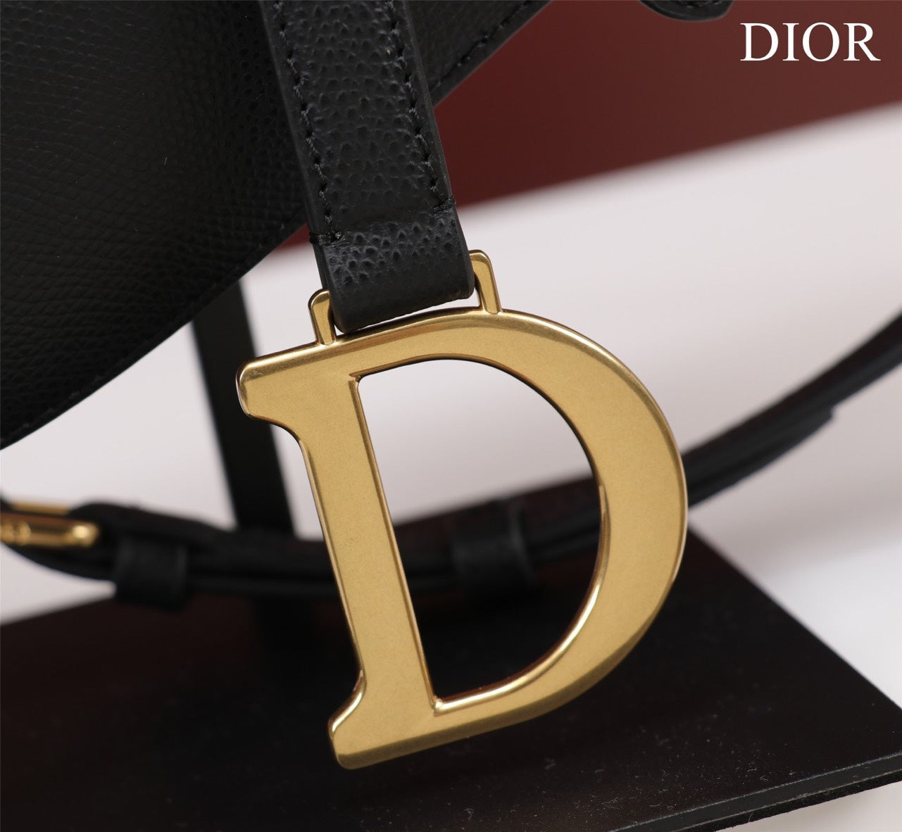 Di*r saddle 11 handbags black with lock yellow gold 25x20x6.5cm - image 4