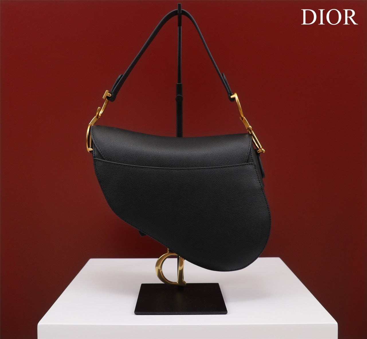 Di*r saddle 11 handbags black with lock yellow gold 25x20x6.5cm - image 5