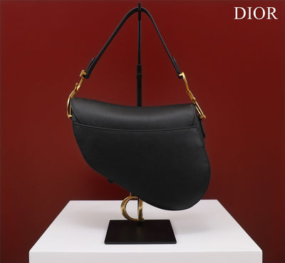 Di*r saddle 11 handbags black with lock yellow gold 25x20x6.5cm - image 5