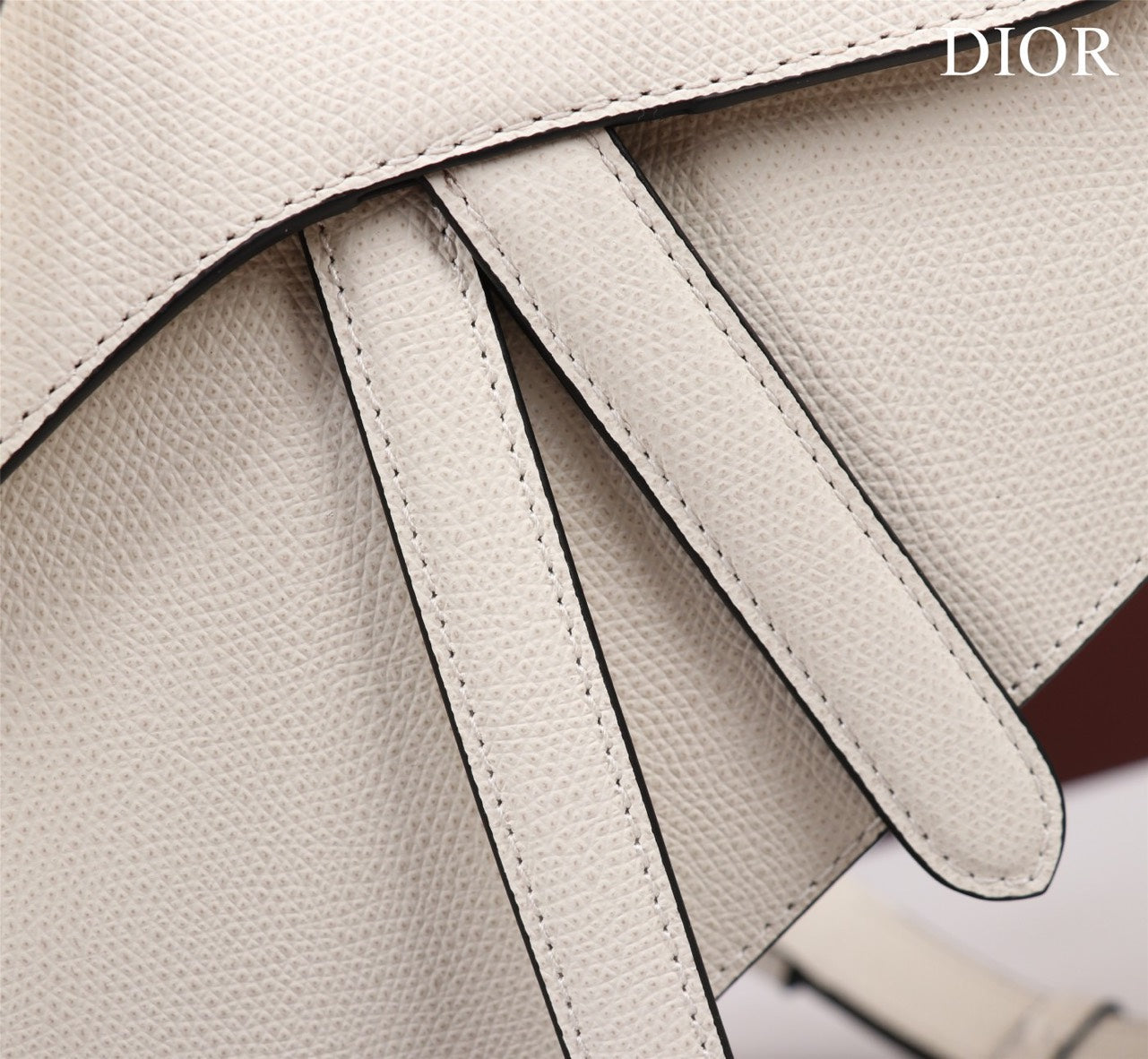 Di*r saddle 11 handbags white color with lock yellow gold 25x20x6.5cm - image 2
