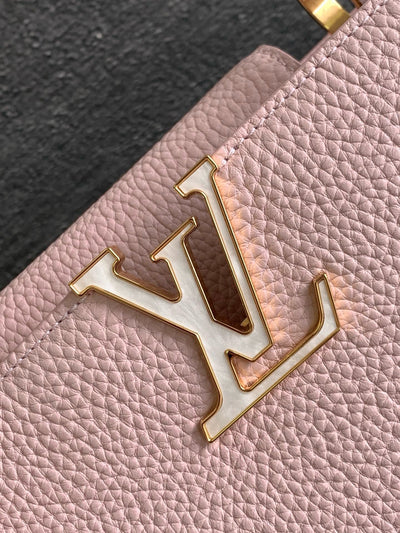 Lou*s Vuitt*n lv capucines bb pink handbags lock gold 27x18x9cm - image 6