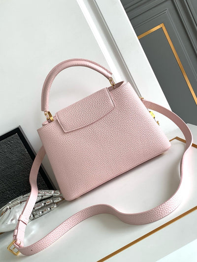 Lou*s Vuitt*n lv capucines bb pink handbags lock gold 27x18x9cm - image 8