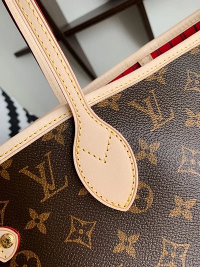 Lou*s Vuitt*n lv neverfull like auth handbags brown pattern 32x29x17cm - image 7