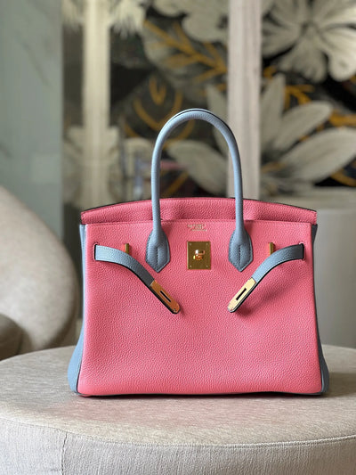 Herm*s birkin 30 togo ghw replica 11 handbags pink with lock gold 30cm - image 5