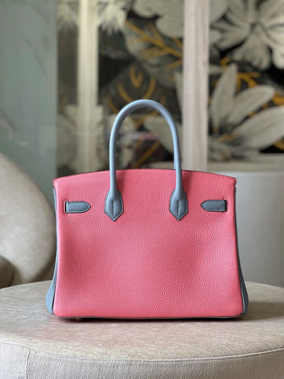 Herm*s birkin 30 togo ghw replica 11 handbags pink with lock gold 30cm - image 6