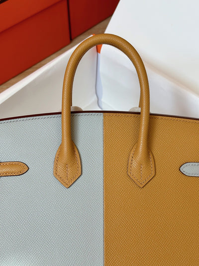 Herm*s birkin epsom woman’s replica 1:1 handbags mix grey brown 25cm - image 4