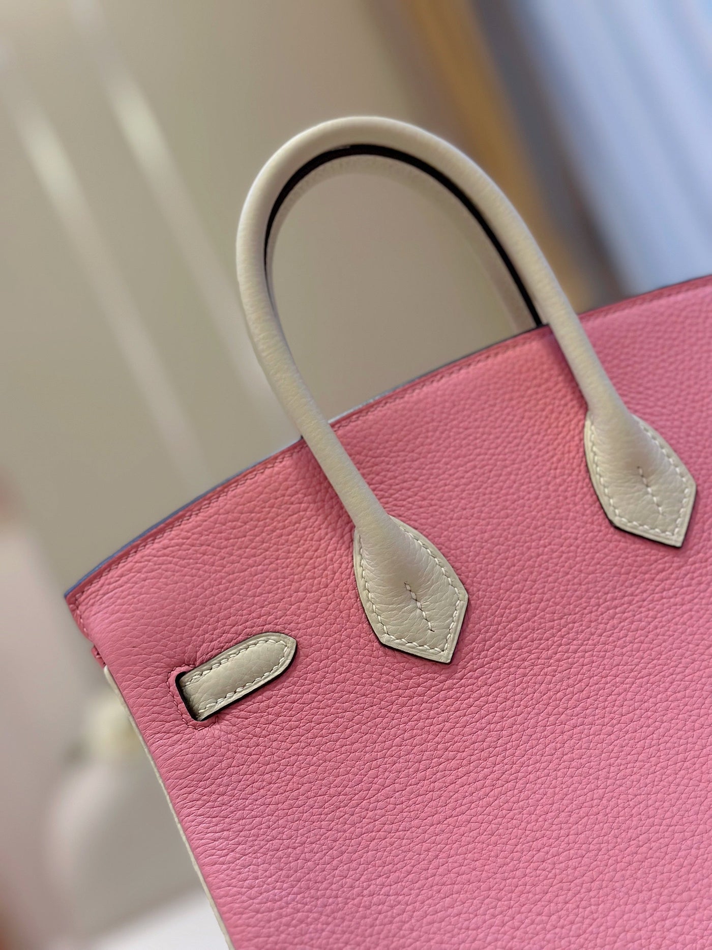 Herm*s birkin mix phw togo like auth sheep skin pink handbags 25cm - image 3