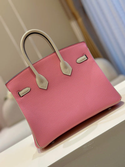 Herm*s birkin mix phw togo like auth sheep skin pink handbags 25cm - image 4