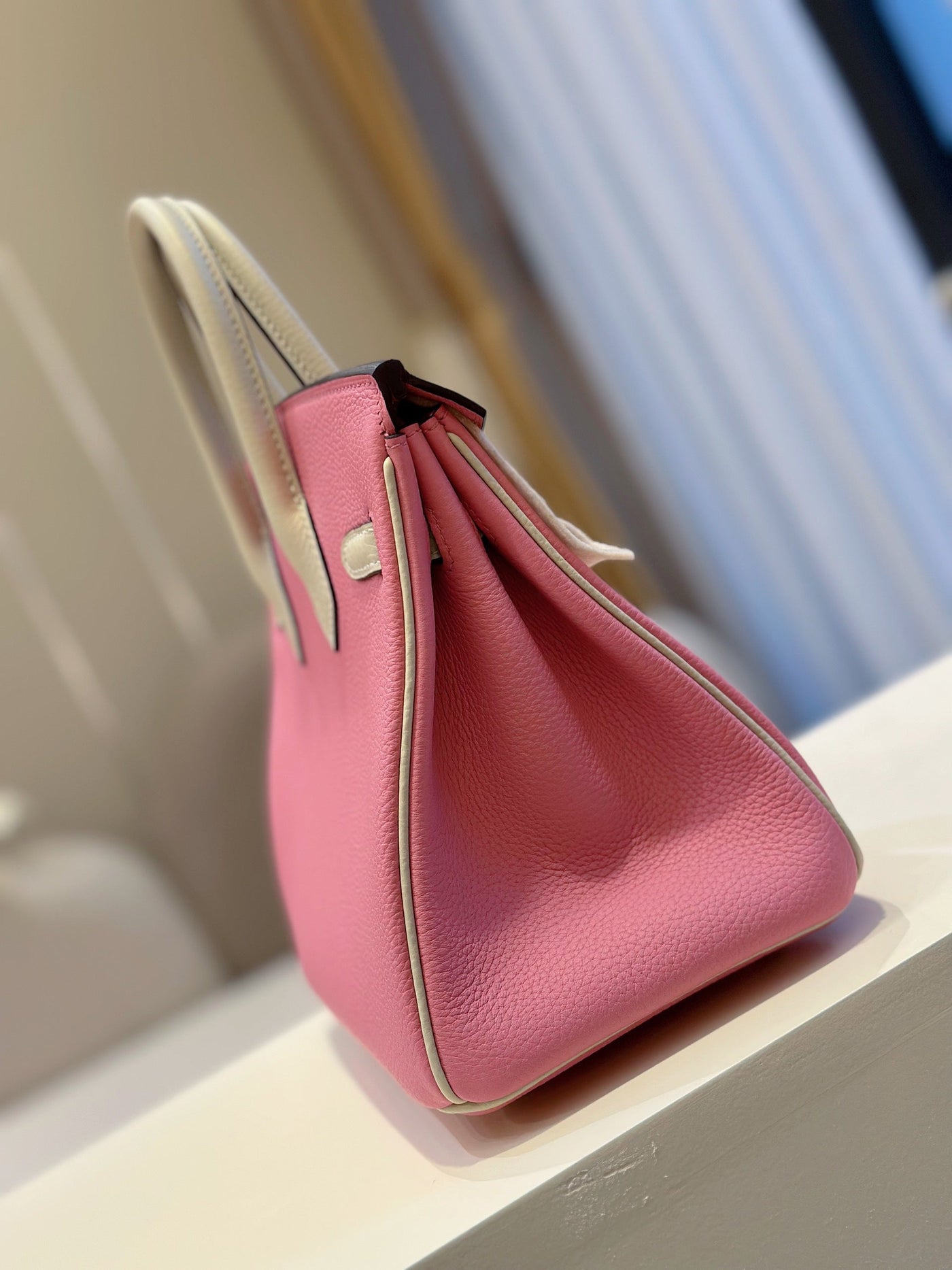 Herm*s birkin mix phw togo like auth sheep skin pink handbags 25cm - image 5