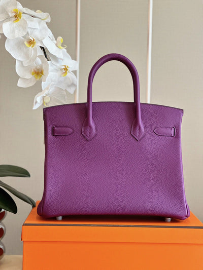 Herm*s woman’s birkin phw togo handbags purple lock silver 30cm - image 3