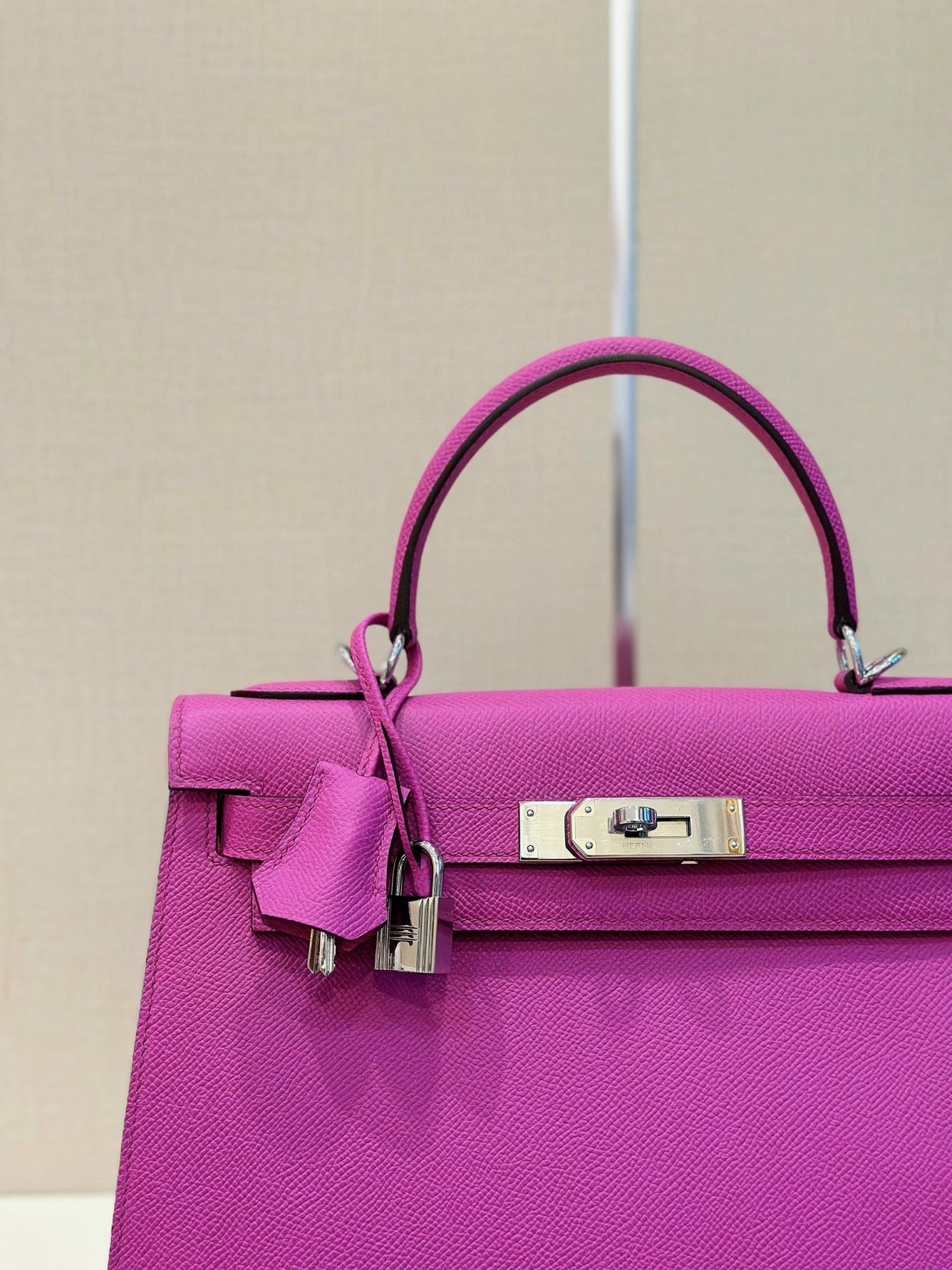 Herm*s kelly replica 11 handbags purple lock silver 28cm - image 2
