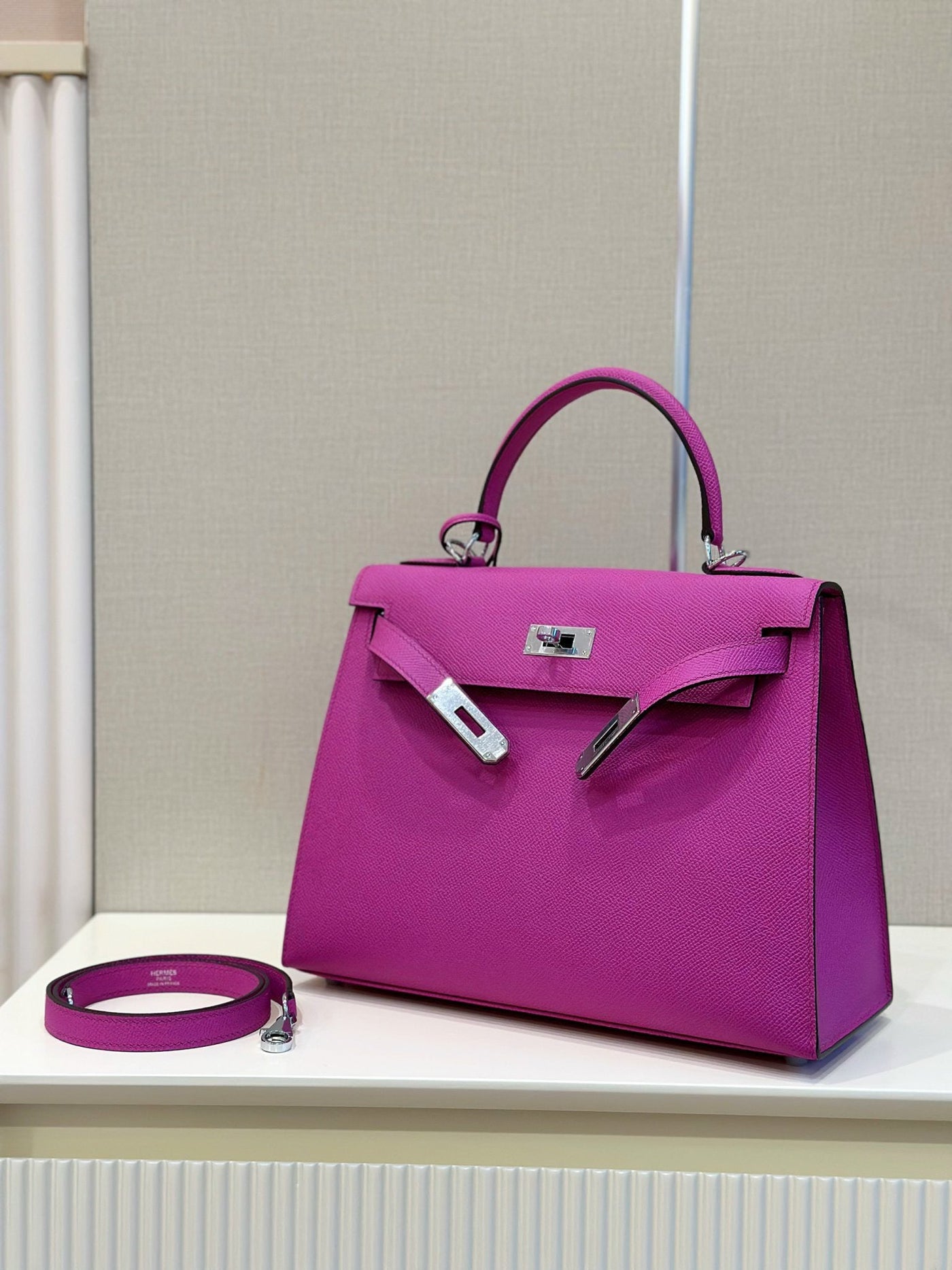 Herm*s kelly replica 11 handbags purple lock silver 28cm - image 3