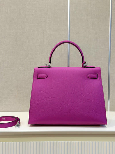 Herm*s kelly replica 11 handbags purple lock silver 28cm - image 6