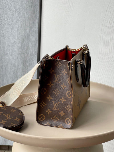 Lou*s Vuitt*n lv on the go like auth handbags lv pattern 25x19x11.5cm - image 3