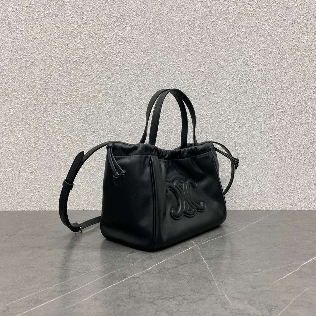 Cel*ne cabas black handbag soft leather 22x17x15cm - image 2