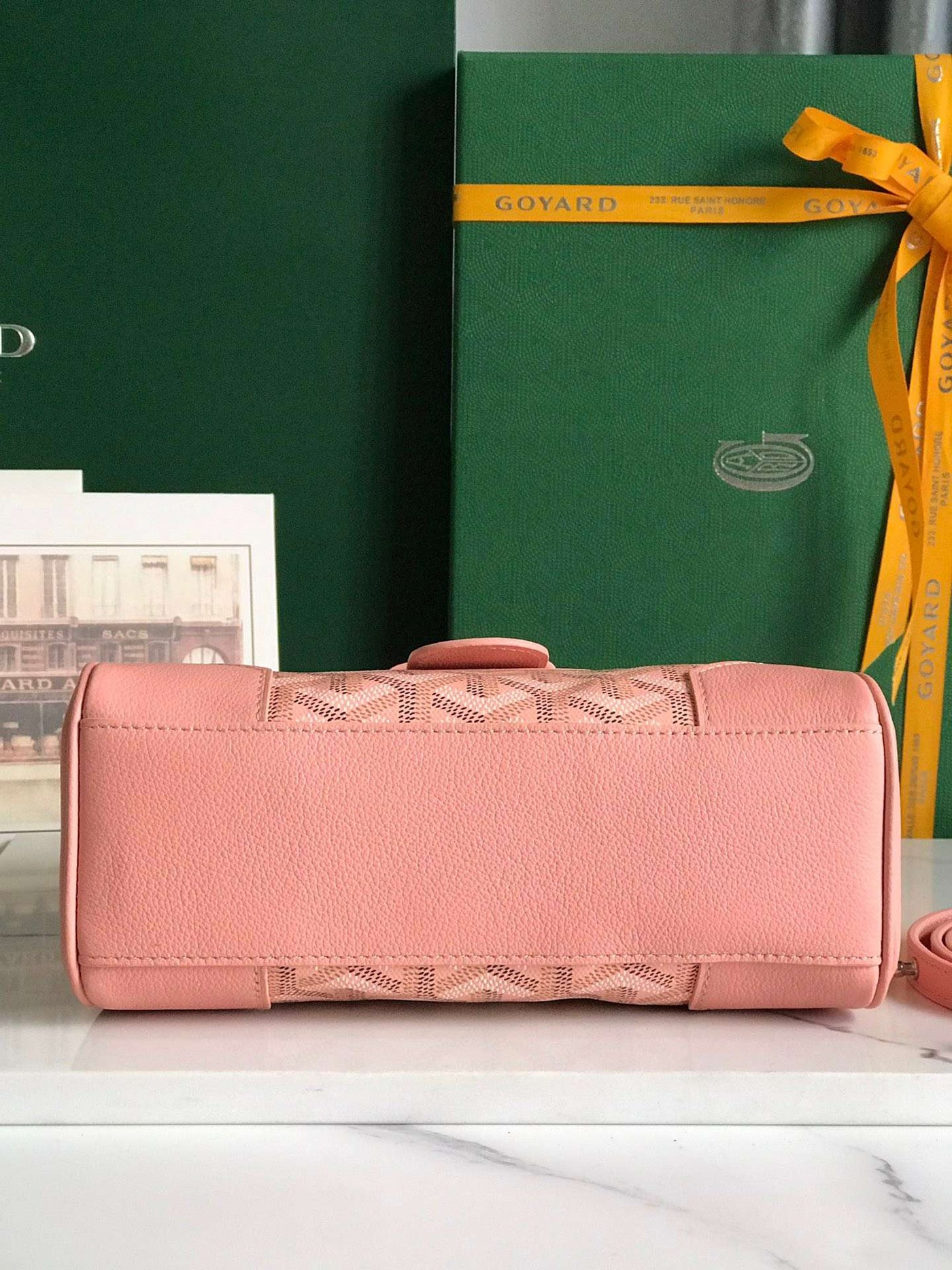 Goya*d saigon handbag pink women’s wooden handle 20x15cm - image 5